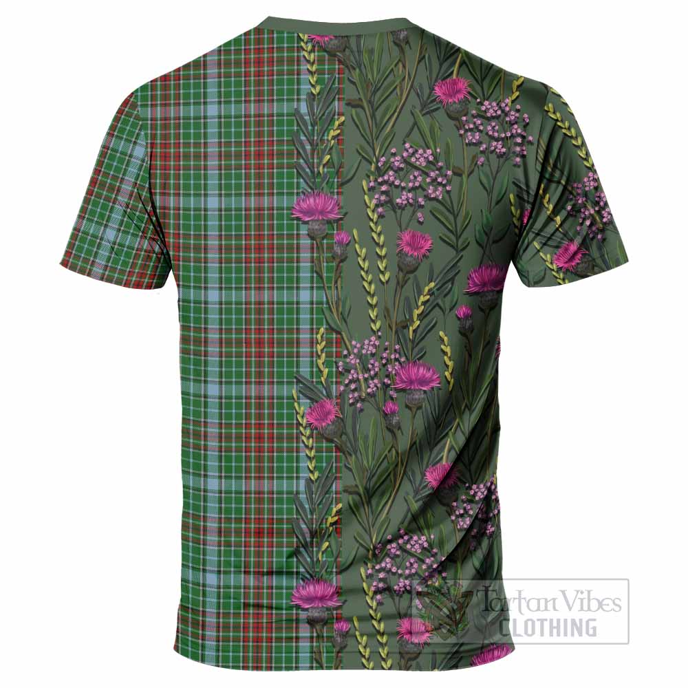 Gayre Family Crest Tartan T-Shirt Scottish Thistle Flower Pattern Half Style - Tartan Vibes Clothing