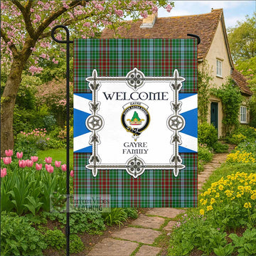 Gayre Family Crest Tartan Welcome Garden Flag Saltire Harmony Style