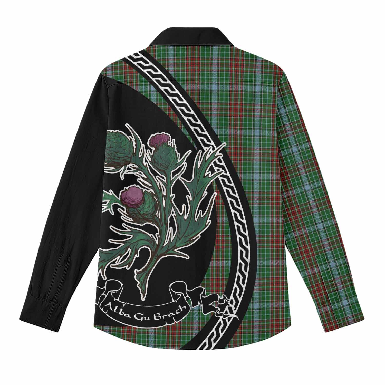 Gayre Family Crest Tartan Women Casual Shirt Alba Thistle Inspired - Tartan Vibes Clothing