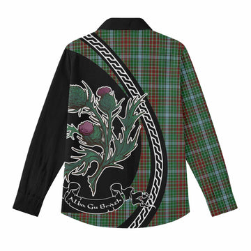 Gayre Family Crest Tartan Women Casual Shirt Alba Thistle Inspired