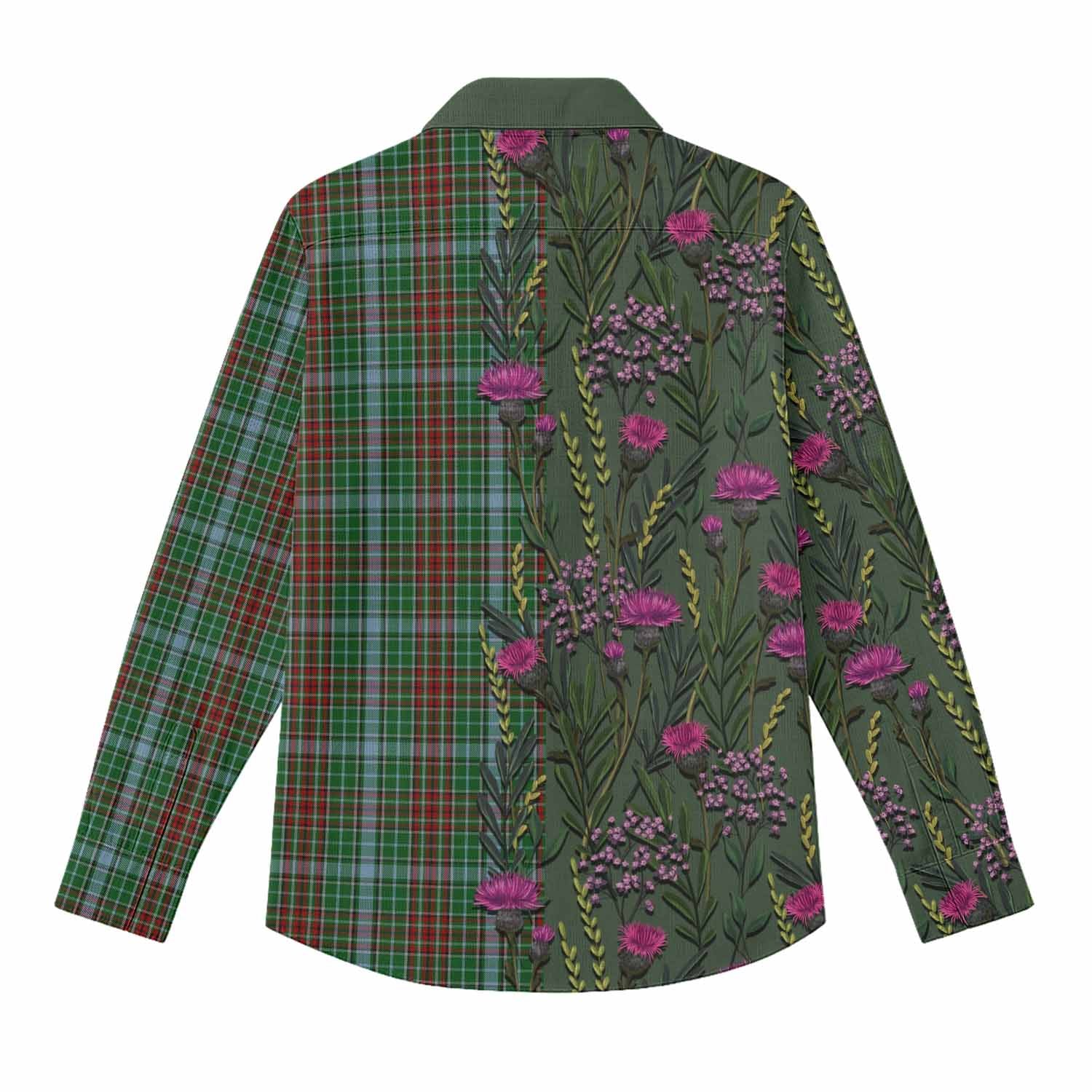 Gayre Family Crest Tartan Women Casual Shirt Scottish Thistle Flower Pattern Half Style - Tartan Vibes Clothing