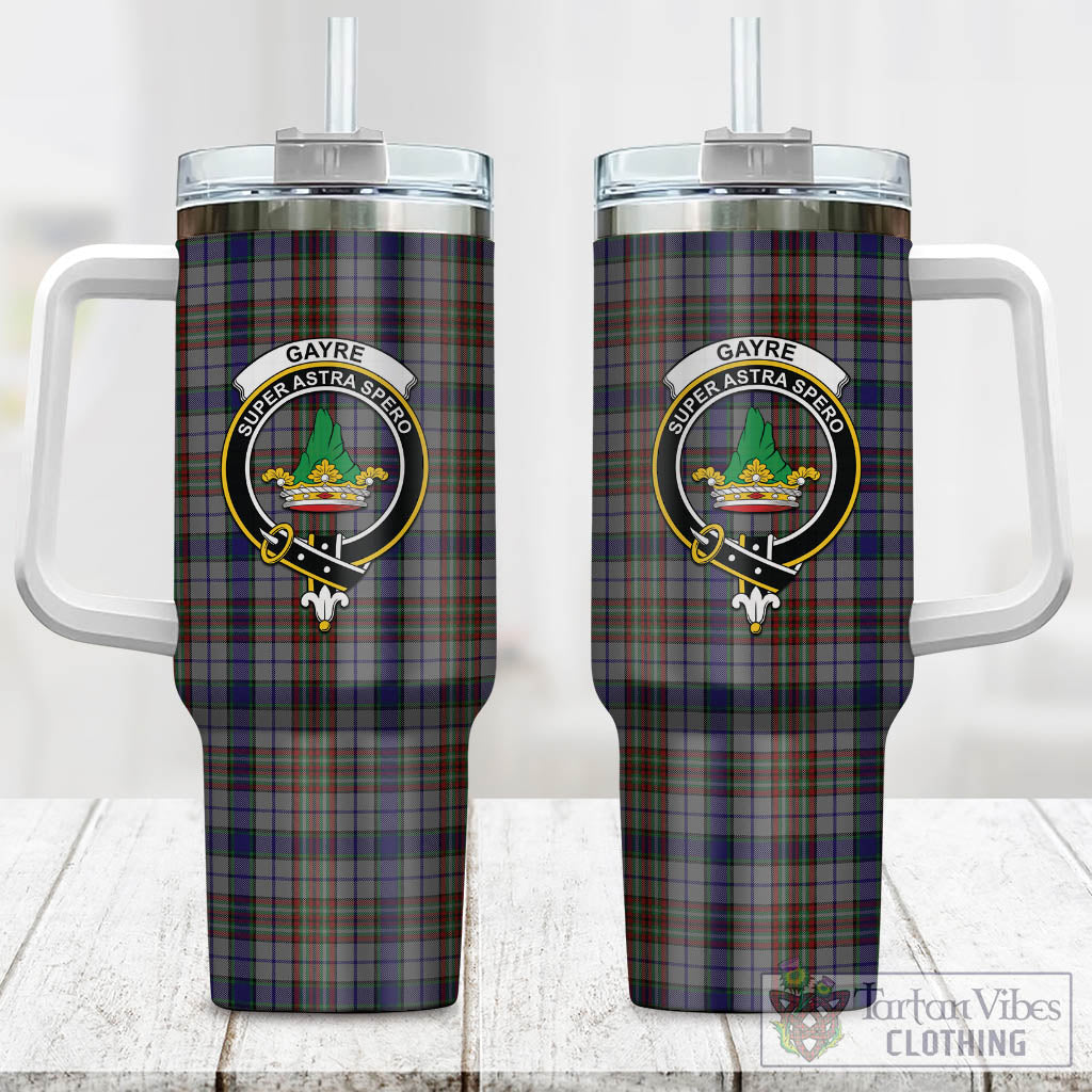 Tartan Vibes Clothing Gayre Hunting Tartan and Family Crest Tumbler with Handle