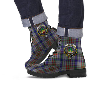 Gayre Hunting Tartan Leather Boots with Family Crest