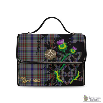 Gayre Hunting Tartan Waterproof Canvas Bag with Scotland Map and Thistle Celtic Accents
