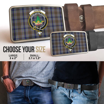 Gayre Hunting Tartan Belt Buckles with Family Crest