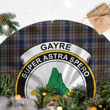 Gayre Hunting Tartan Christmas Tree Skirt with Family Crest