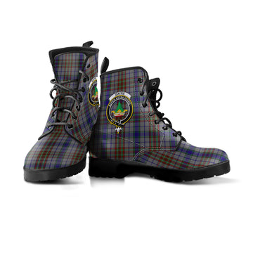Gayre Hunting Tartan Leather Boots with Family Crest