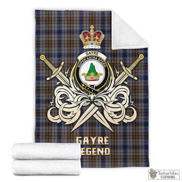 Gayre Hunting Tartan Blanket with Clan Crest and the Golden Sword of Courageous Legacy