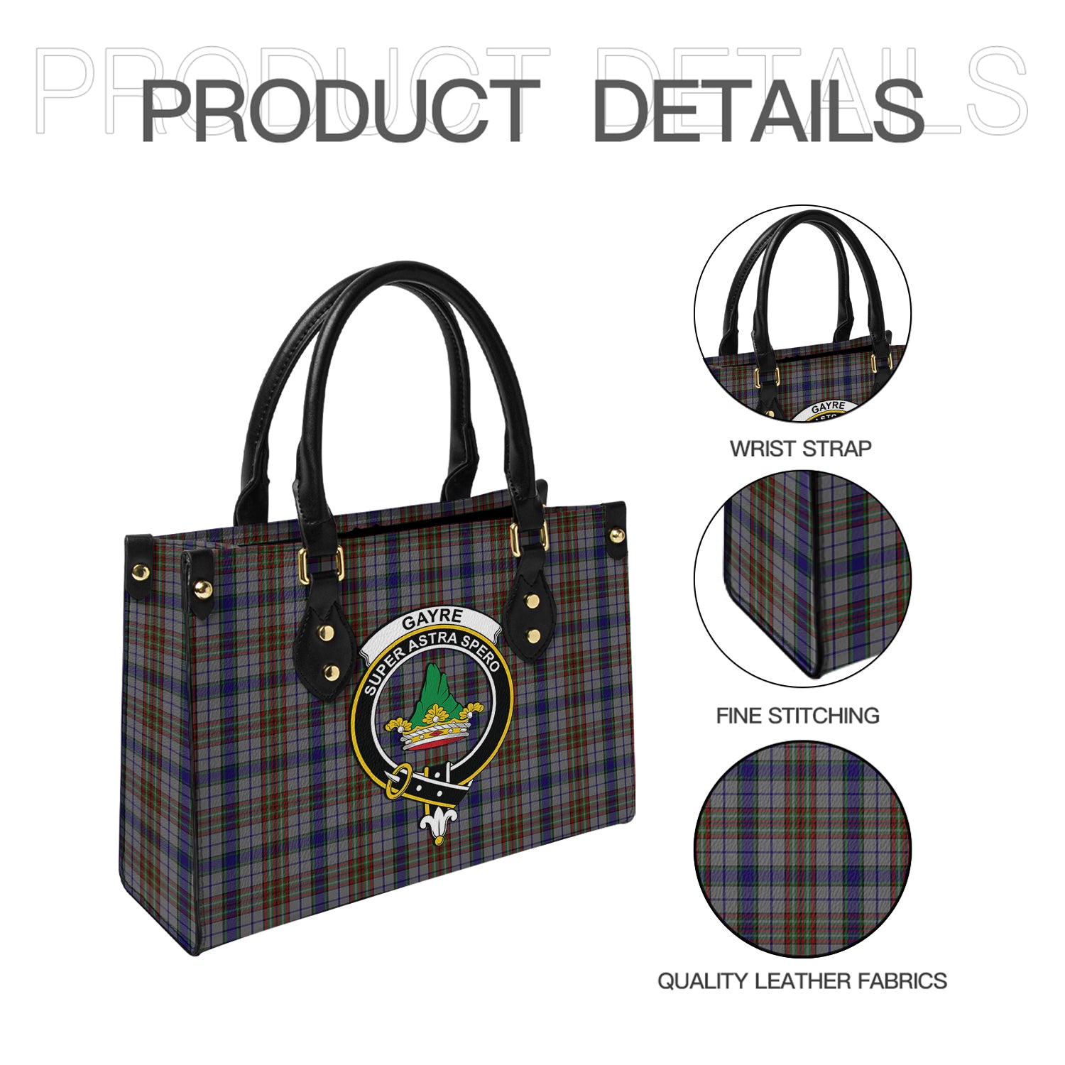 gayre-hunting-tartan-leather-bag-with-family-crest
