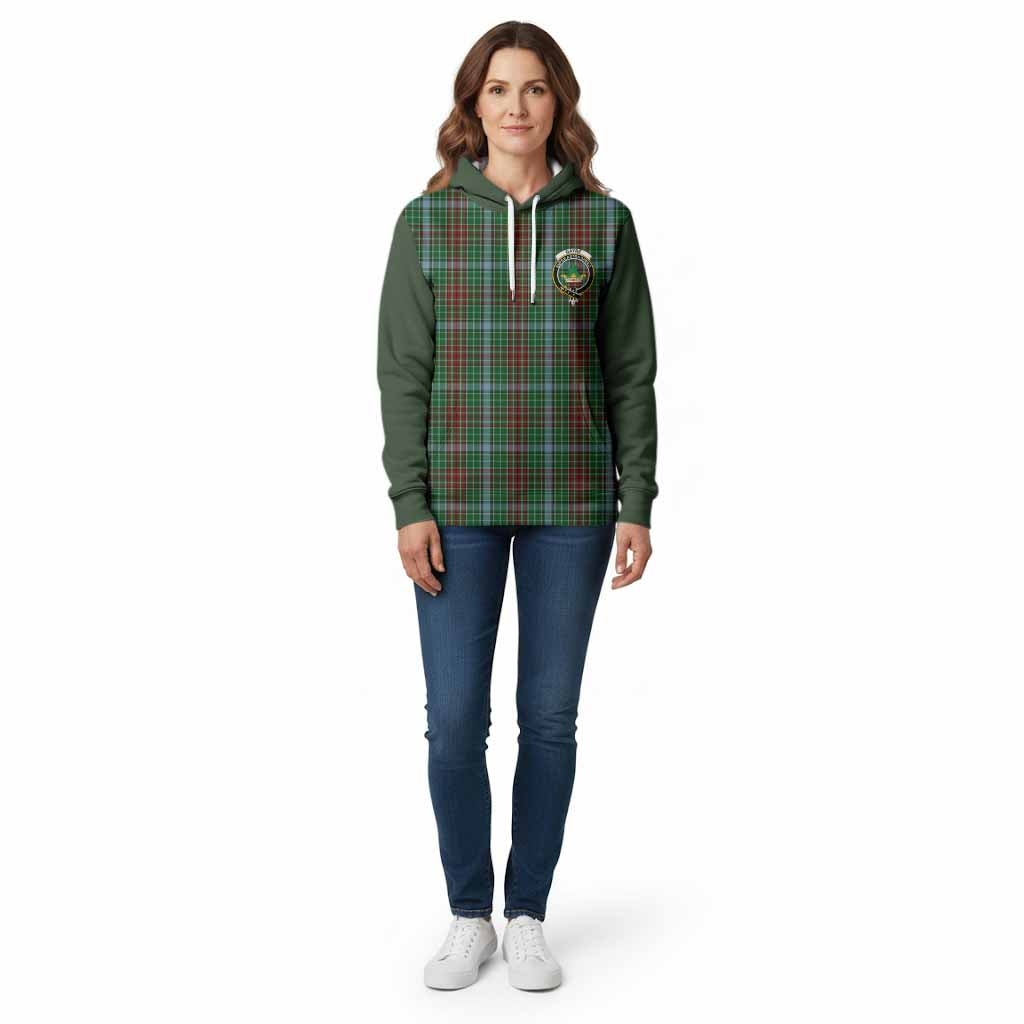 Gayre Tartan Accent Cotton Hoodie with Family Crest