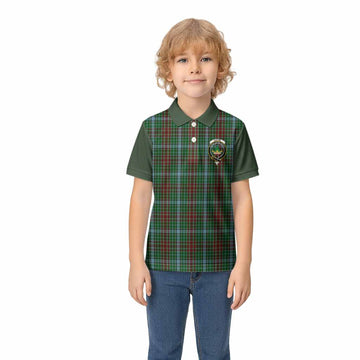 Gayre Tartan Accent Kid Polo Shirt with Family Crest