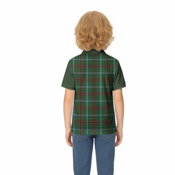 Gayre Tartan Accent Kid Polo Shirt with Family Crest