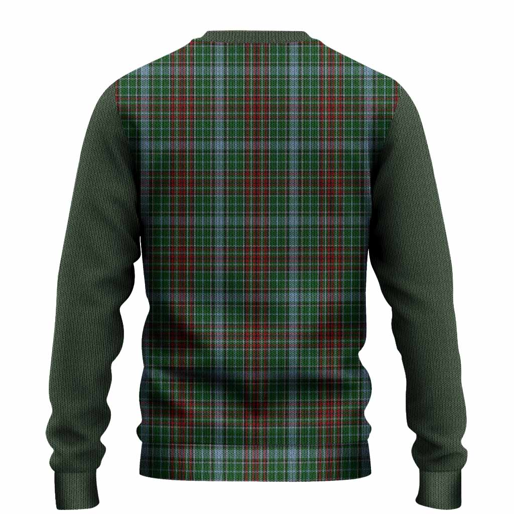 Gayre Tartan Accent Knitted Sweater with Family Crest