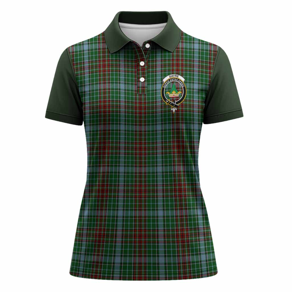 Gayre Tartan Accent Women Polo Shirt with Family Crest