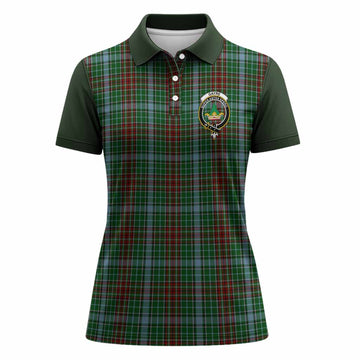 Gayre Tartan Accent Women Polo Shirt with Family Crest