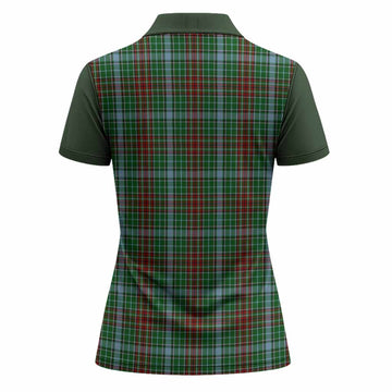 Gayre Tartan Accent Women Polo Shirt with Family Crest