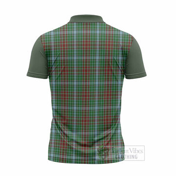Gayre Tartan Accent Zipper Polo Shirt with Family Crest
