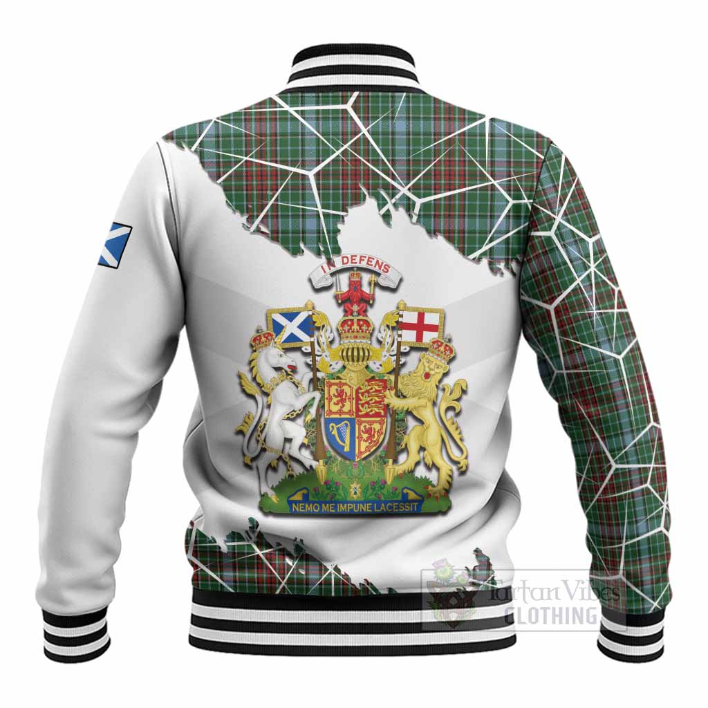Gayre Tartan Baseball Jacket with Family Crest and Lion Rampant Grunge Style