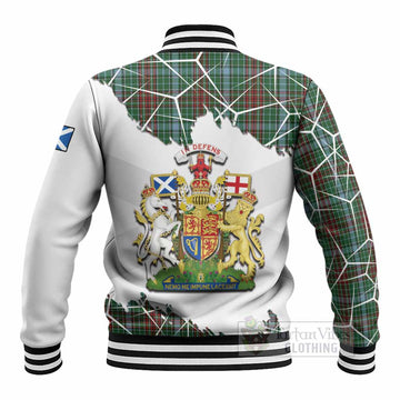 Gayre Tartan Baseball Jacket with Family Crest and Lion Rampant Grunge Style