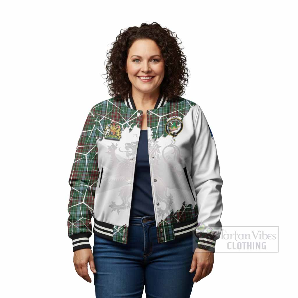 Gayre Tartan Baseball Jacket with Family Crest and Lion Rampant Grunge Style