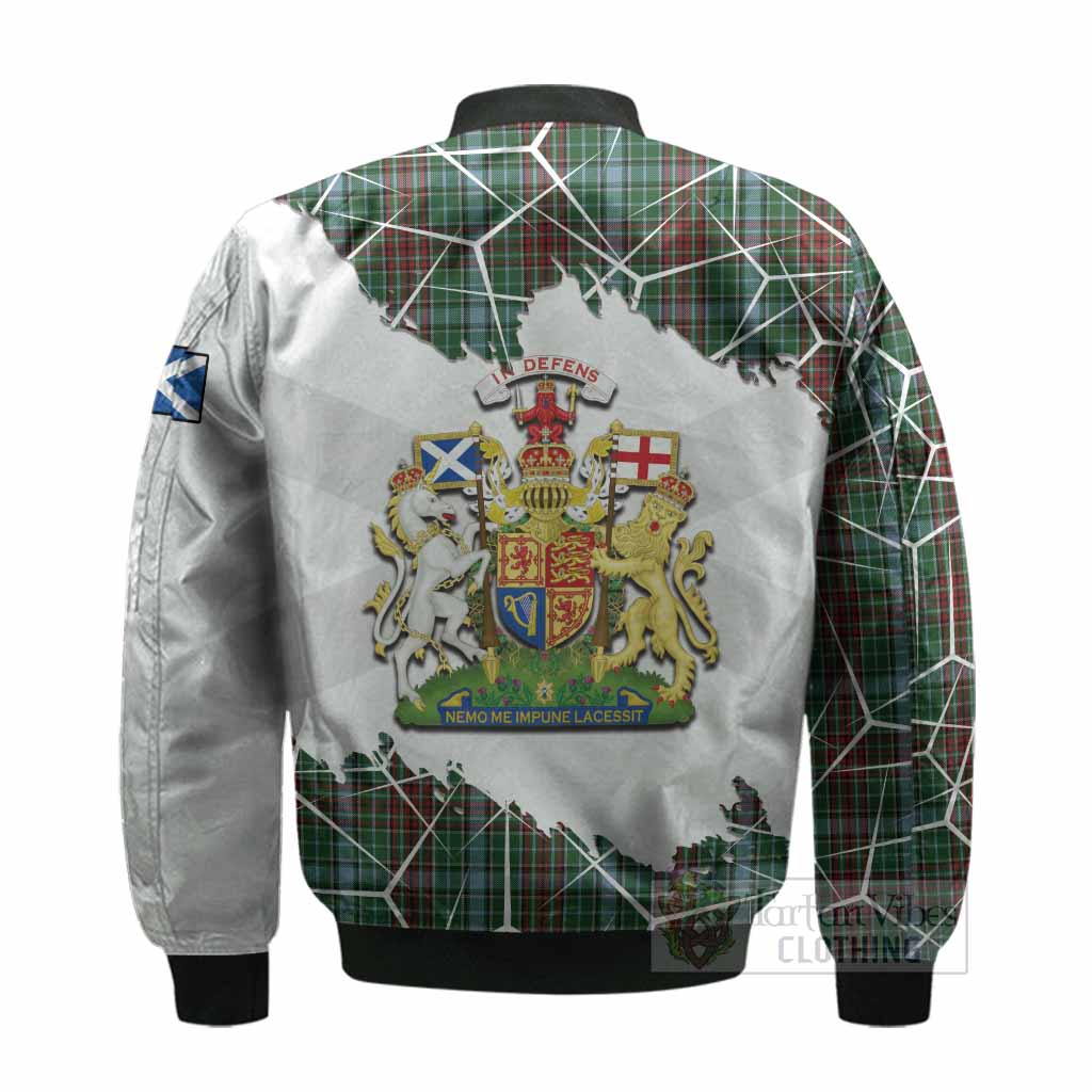 Gayre Tartan Bomber Jacket with Family Crest and Lion Rampant Grunge Style