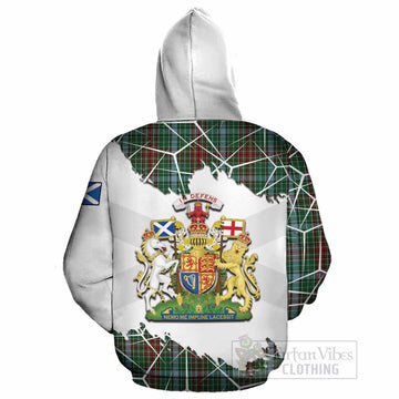 Gayre Tartan Cotton Hoodie with Family Crest and Lion Rampant Grunge Style