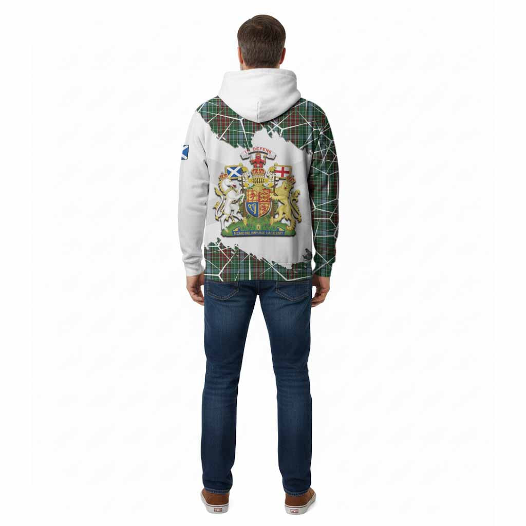 Gayre Tartan Cotton Hoodie with Family Crest and Lion Rampant Grunge Style