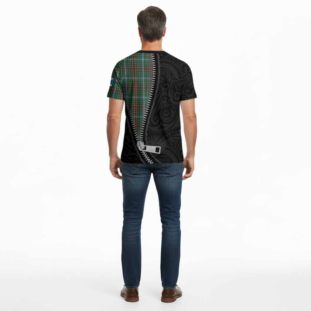 Gayre Tartan Cotton T-shirt New Zealand Pattern Unique Zipper Stylized