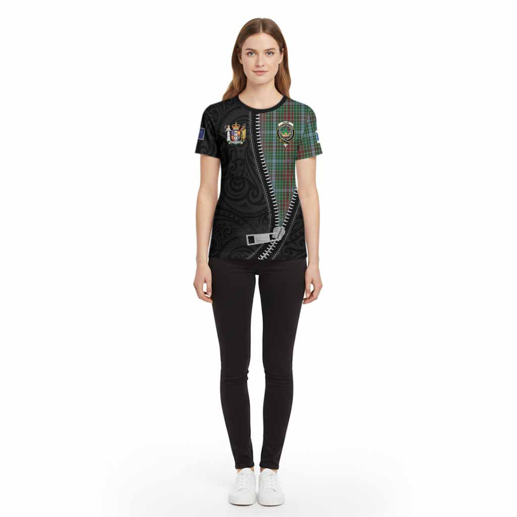 Gayre Tartan Cotton T-shirt New Zealand Pattern Unique Zipper Stylized