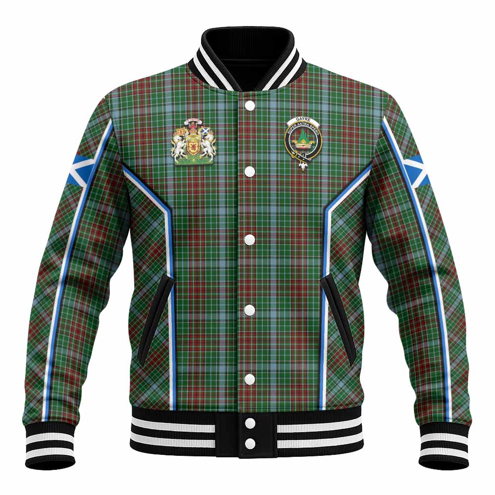 Gayre Tartan Crest Baseball Jacket Scotland Coat of Arm Flag Style - Tartan Vibes Clothing