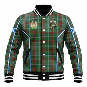 Gayre Tartan Crest Baseball Jacket Scotland Coat of Arm Flag Style