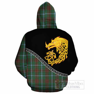 Gayre Tartan Crest Cotton Hoodie Legendary Dragon Knot Half Style