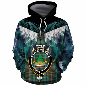 Gayre Tartan Crest Cotton Hoodie New Zealand Maori Korowai Cloak