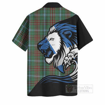 Gayre Tartan Crest Hawaiian Shirt Scottish Golden Lions Wave Flow