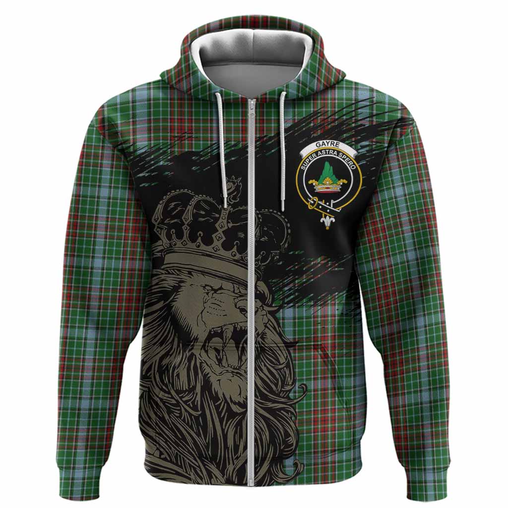 Gayre Tartan Crest Hoodie Crowned Lion Heritage Style