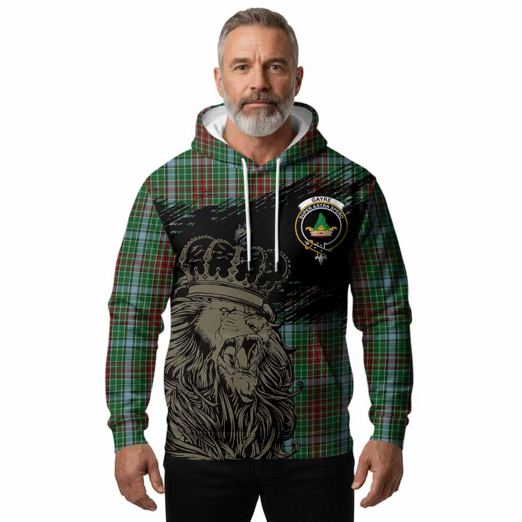 Gayre Tartan Crest Hoodie Crowned Lion Heritage Style
