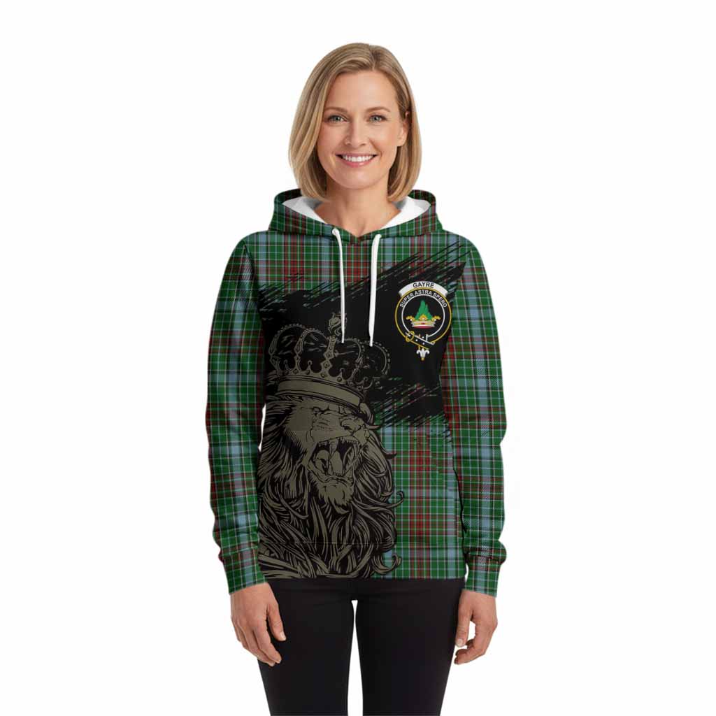 Gayre Tartan Crest Hoodie Crowned Lion Heritage Style