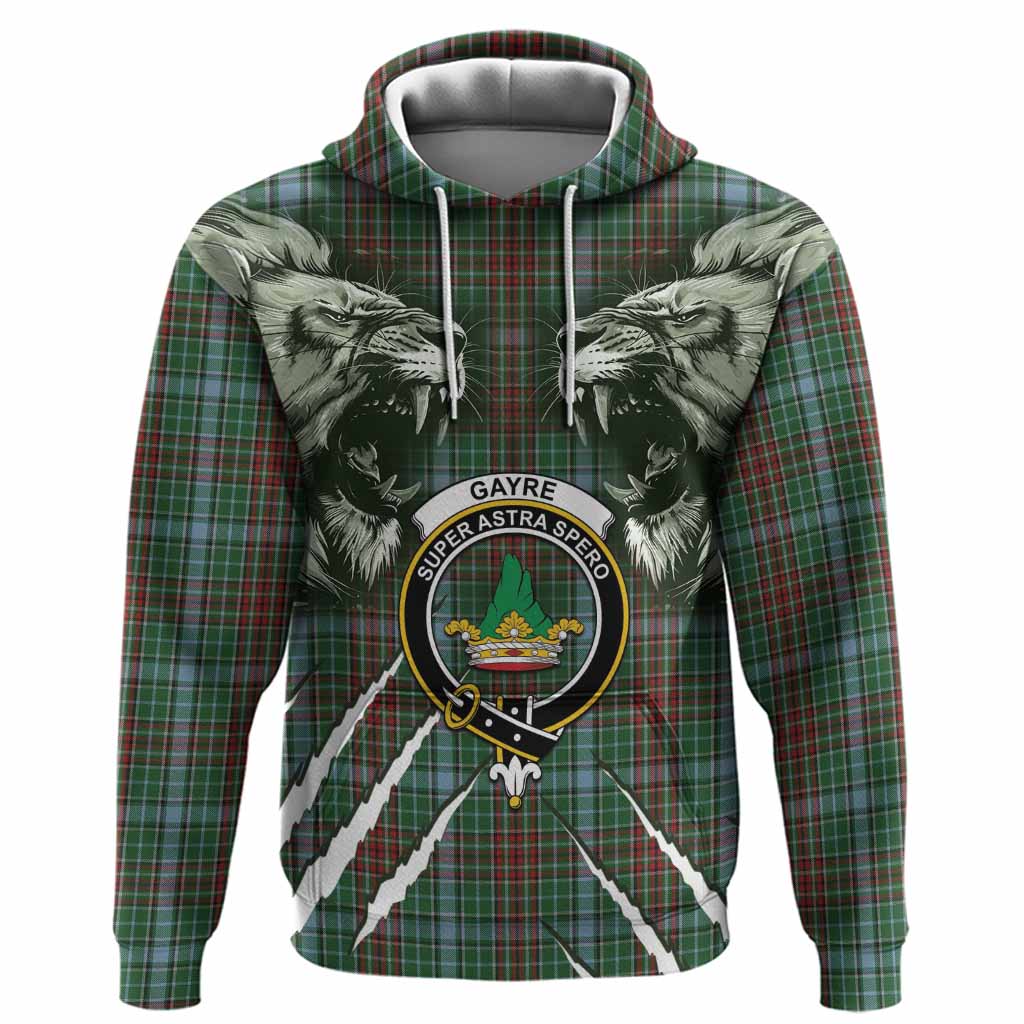 Gayre Tartan Crest Hoodie Ferocious Lion Style