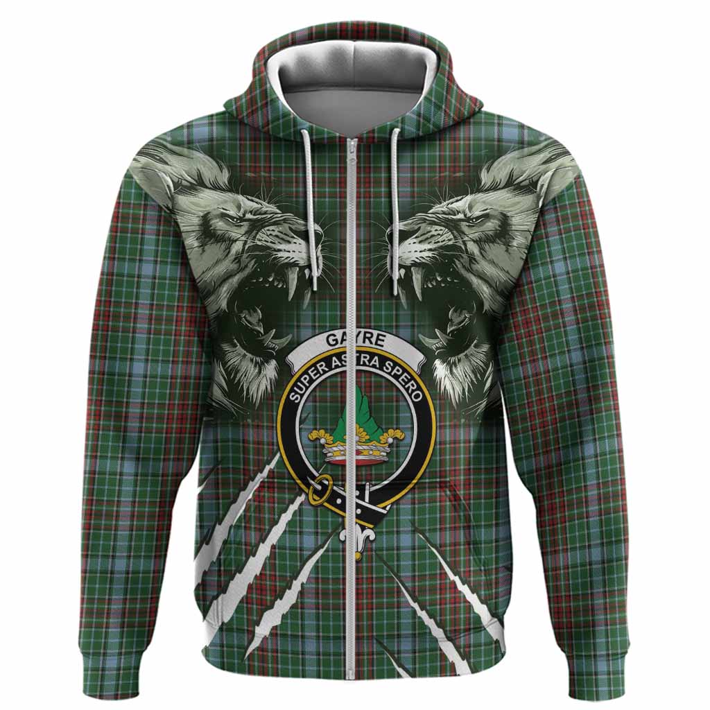 Gayre Tartan Crest Hoodie Ferocious Lion Style