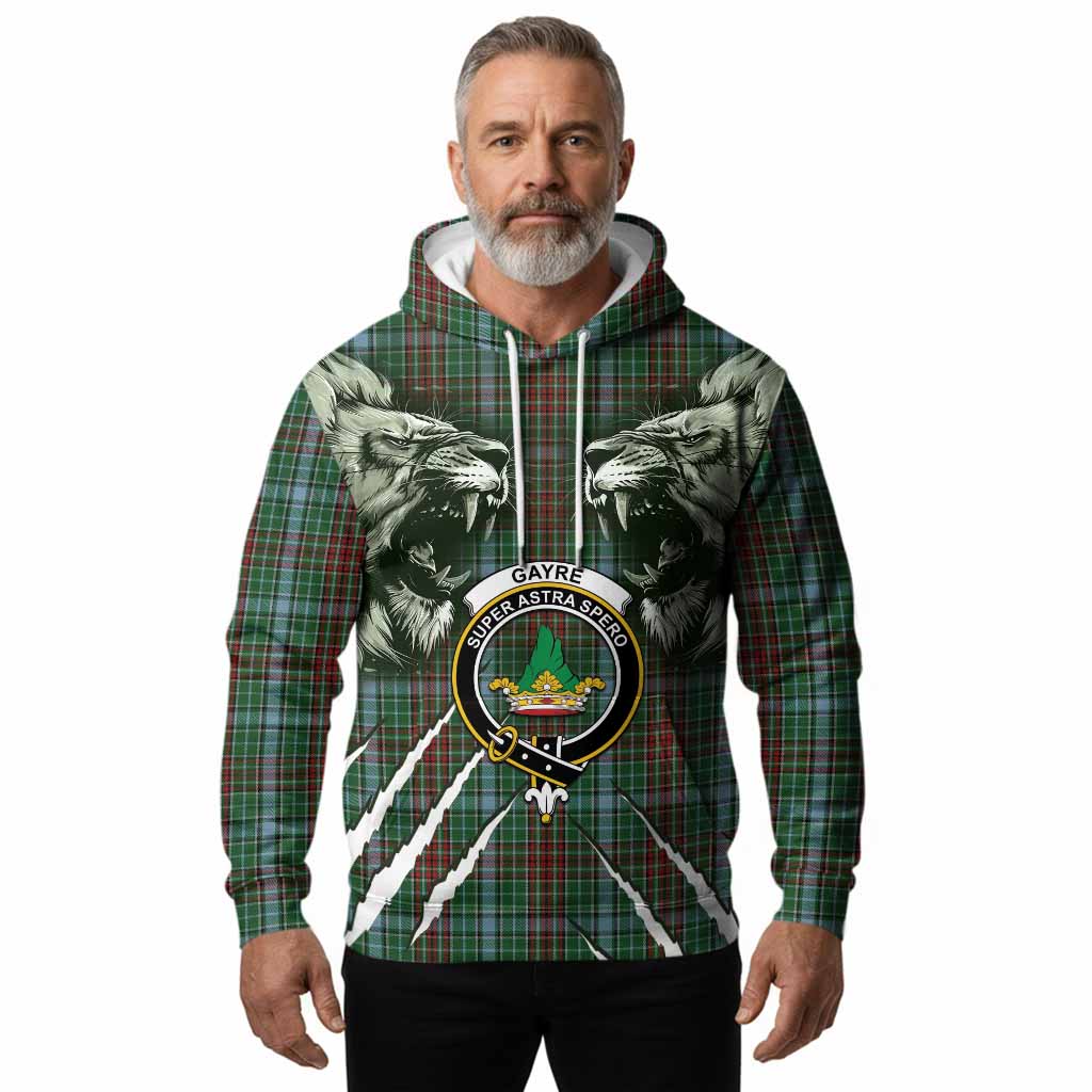Gayre Tartan Crest Hoodie Ferocious Lion Style