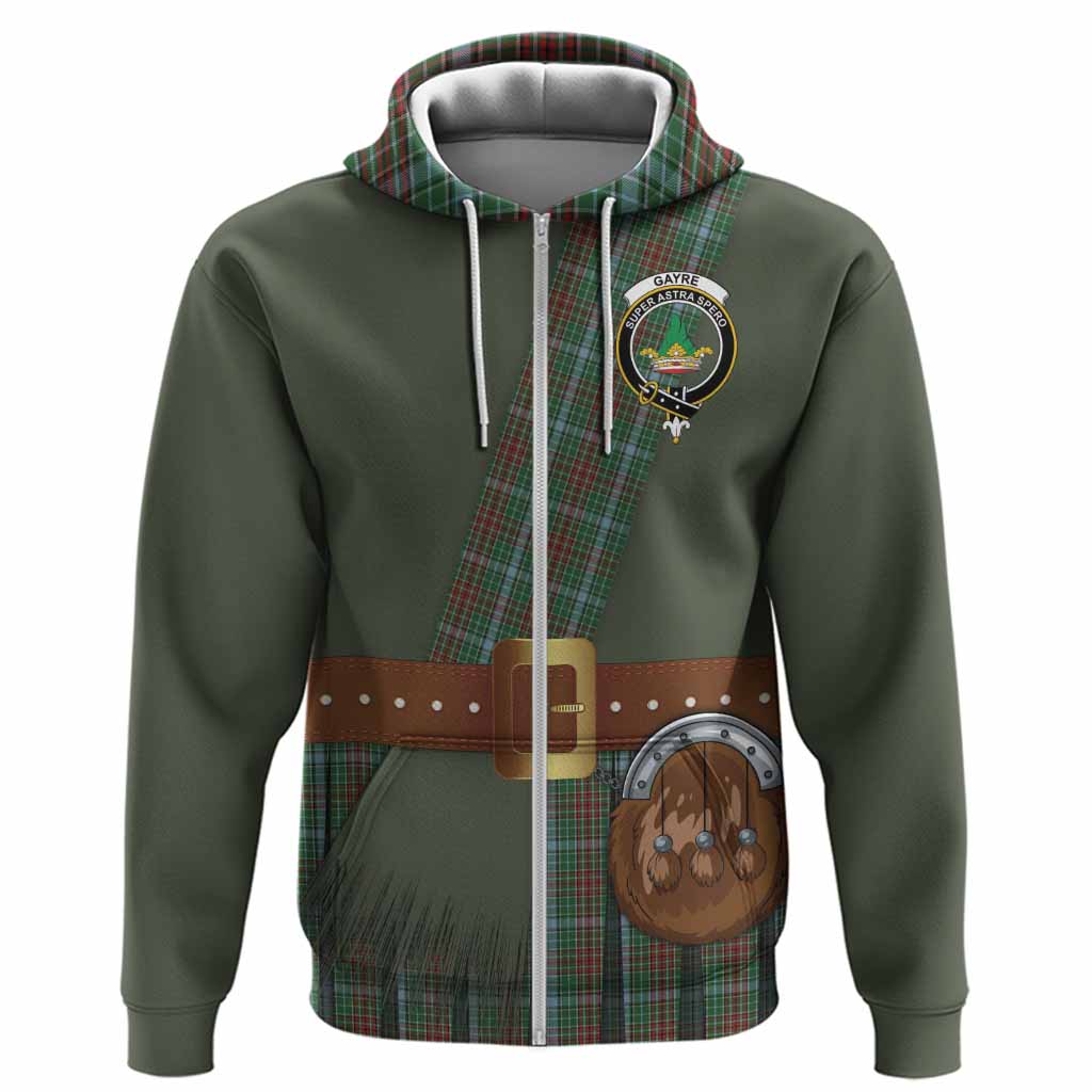 Gayre Tartan Crest Hoodie Kilt Costume Style