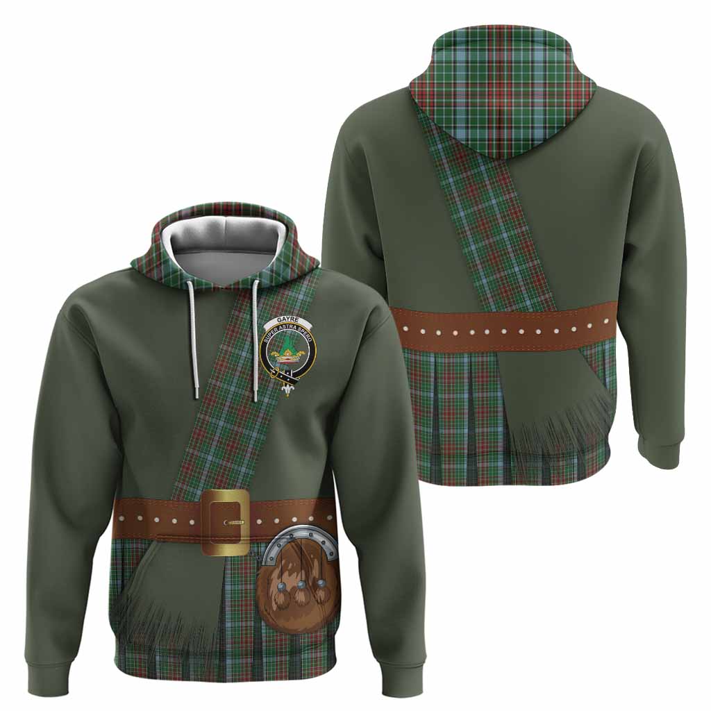 Gayre Tartan Crest Hoodie Kilt Costume Style