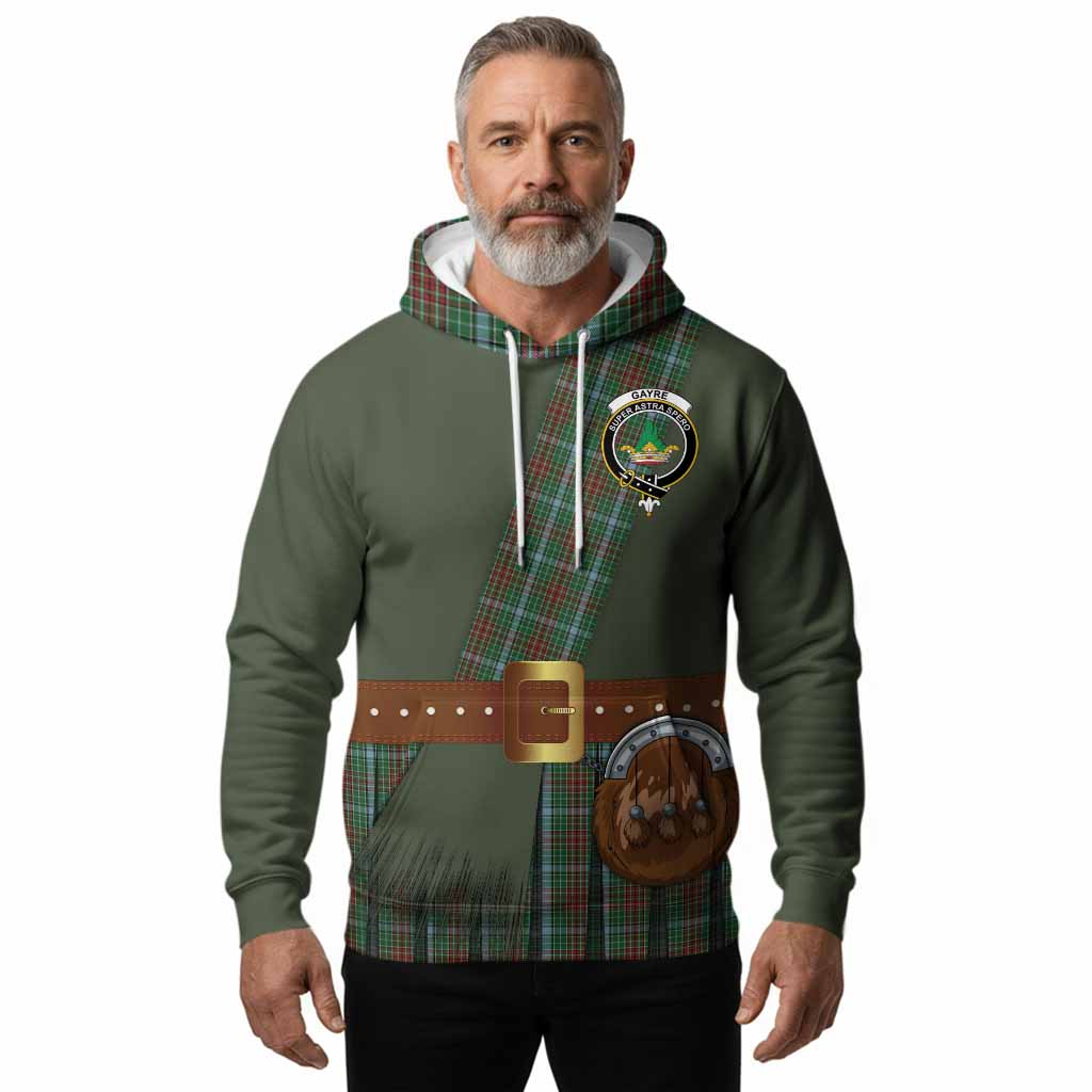 Gayre Tartan Crest Hoodie Kilt Costume Style