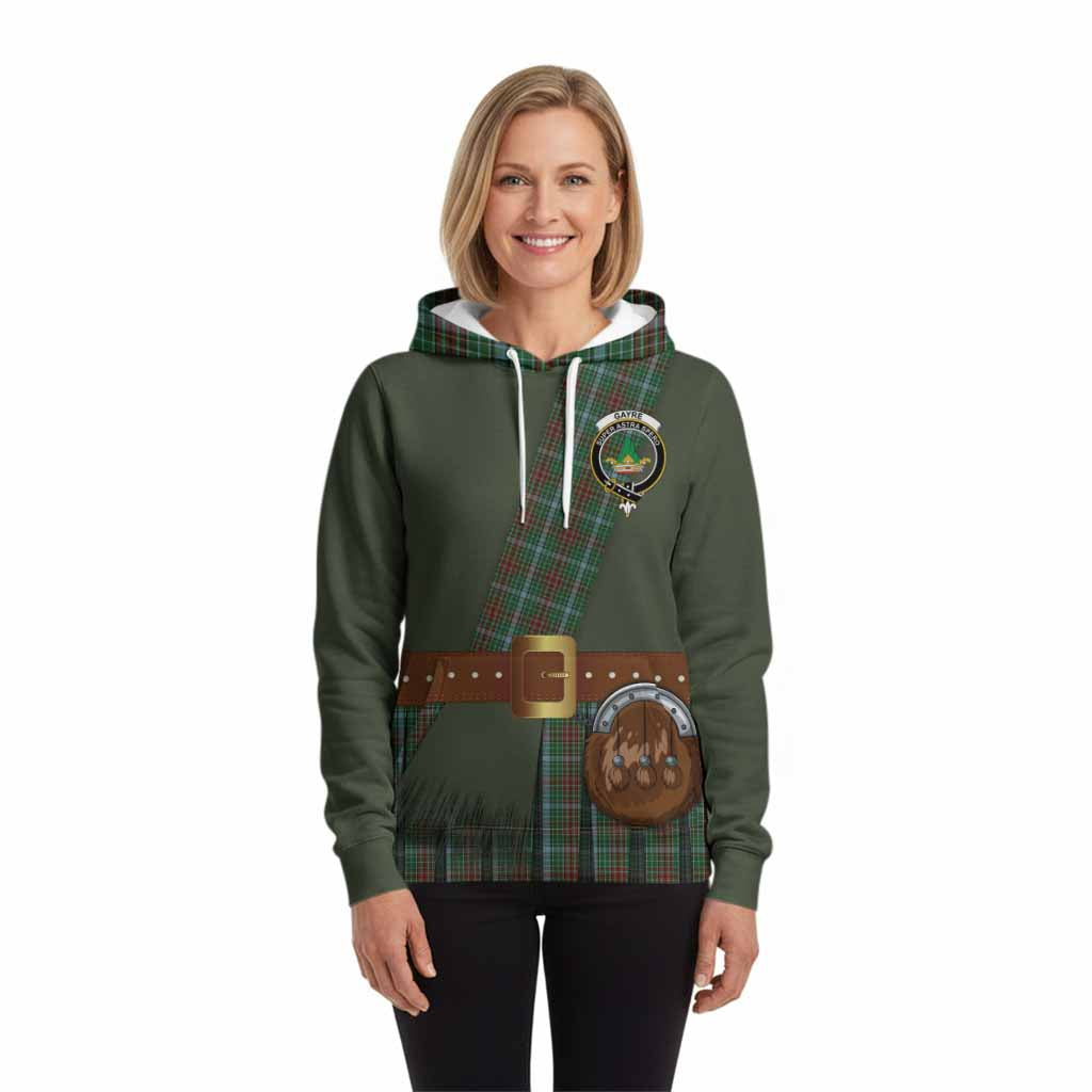 Gayre Tartan Crest Hoodie Kilt Costume Style