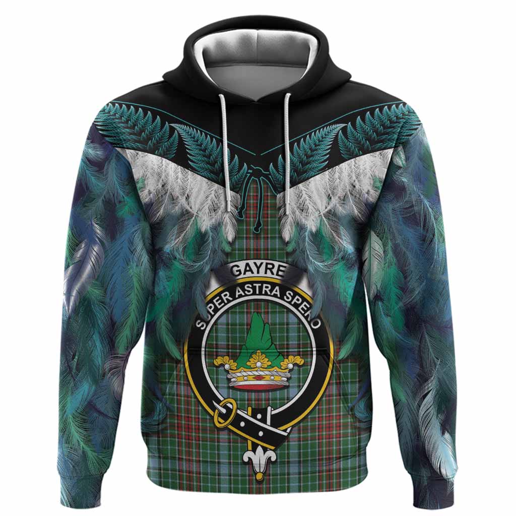 Gayre Tartan Crest Hoodie New Zealand Maori Korowai Cloak