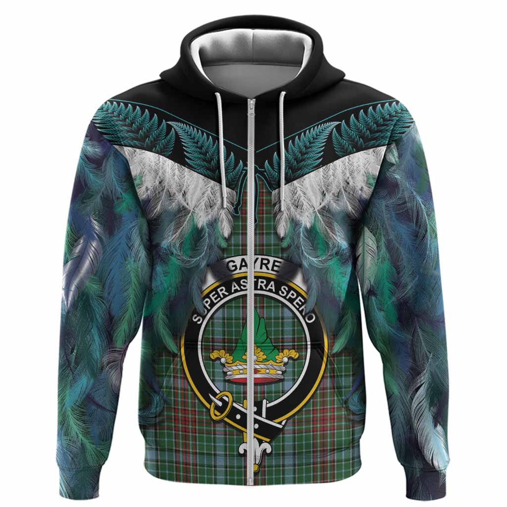 Gayre Tartan Crest Hoodie New Zealand Maori Korowai Cloak