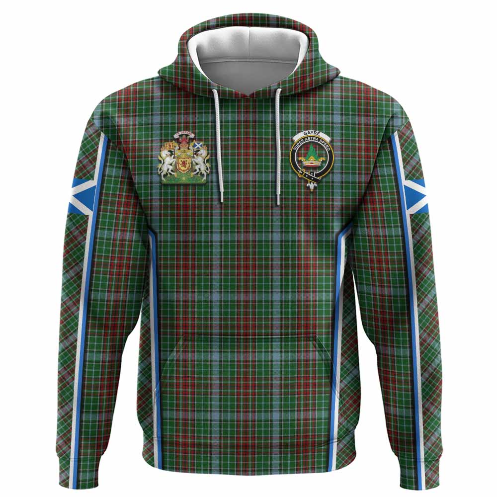 Gayre Tartan Crest Hoodie Scotland Coat of Arm Flag Style - Tartan Vibes Clothing