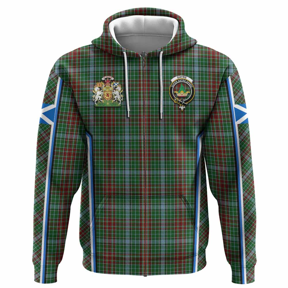Gayre Tartan Crest Hoodie Scotland Coat of Arm Flag Style - Tartan Vibes Clothing