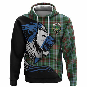 Gayre Tartan Crest Hoodie Scottish Golden Lions Wave Flow