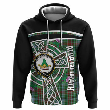 Gayre Tartan Crest Hoodie Scottish Thistle Celtic Cross Alba Gu Brath